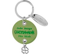 GRUSS & CO Schlüsselanhänger mit Motiv Momente | Anhänger aus Kunstleder, Metallicdruck, Länge 8,5 cm | Geschenk, Glücksbringer, Silvester | 48979