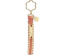 GRUSS & CO Schlüsselanhänger Motiv Beste Mama: Schlaufe im Makramee-Stil, goldenem Metall-Plättchen, Charm mit Herz-Motiv und herzförmigem Schlüsselring