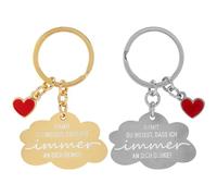 GRUSS & CO Schlüsselanhänger-Set für zwei mit Motiv | Anhängerset mit 2 Anhängern, Schlüsselring | Geschenk für Paare, Hochzeitsgeschenk