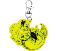 GRUSS & CO Sheepworld, 74223 - Anhänger Neon Reflektor, Meerjungfrau, Supercoole Schulweg-Begleiter, Länge 9cm, mit Karabiner