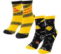 GRUSS & CO Sockenset mit Motiv "Gib Gas" | Geschenkset mit 2 Paar Herrensocken, Größe 41-46, mehrfarbig | lustiges Geschenk, Männergeschenk | 47590