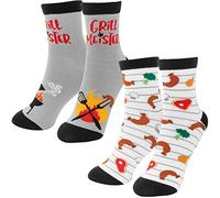 GRUSS & CO Sockenset mit Motiv "Grillmeister" | Geschenkset mit 2 Paar Herrensocken, Größe 41-46, mehrfarbig | lustiges Geschenk, Männergeschenk | 47589