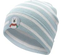 GRUSS & CO Zaubermütze Motiv Bär | Mütze in Form gepresst, Blau, gestreift, 3-7 Jahre | blau gestreifte Kindermütze | 51112