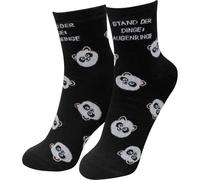 GRUSS & CO Zaubersocken mit Motiv "Panda" | Herrensocken, Größe 41-46, gepresst, Schwarz | Geschenkartikel, Männergeschenk | 46402