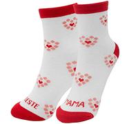 GRUSS & CO Zaubersocken Motiv "Beste Mama Herz" | Damensocken, Größe 36-40, gepresst geliefert | Geschenk für Mama, Muttertagsgeschenk | 46333