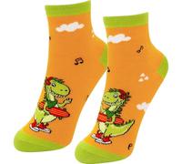 GRUSS & CO Zaubersocken Motiv "Dino" | Kindersocken, Größe 30-35, mehrfarbig | Geschenk Schultüte, Kindergeburtstag | 74090