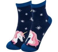 GRUSS & CO Zaubersocken Motiv Einhorn | Damensocken, Größe 36-40, mehrfarbig | Geburtstagsgeschenk, lustiges Geschenk | 74595