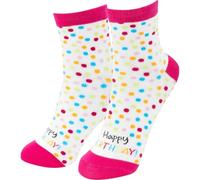 GRUSS & CO Zaubersocken Motiv "Happy Birthday" | Damensocken, Größe 36-40, mehrfarbig | lustiges Geschenk, Geburtstag | 48170