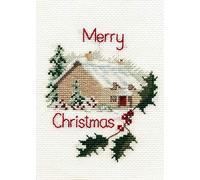 Grußkarte Kreuzstich-Set Weihnachtshaus