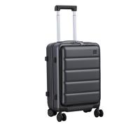 Gryphvex 20 Inch Carry-On Luggage with Front Laptop Pocket, USB Port & Cup Holder, Hard Shell Suitcase, 360 Spinner Wheels, Side Hook, Phone Stand, Airline Approved Cabin Travel Case Schwarz