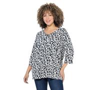 gs1 data protected company 4069787000005 Women's, A-Linie, V-Ausschnitt, Zierfalten, 3/4-Arm T-Shirt, Marine, 46-48