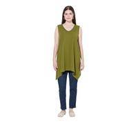 gs1 data protected company 4069787000005 Women's Longtop, Zipfelsaum, A-Linie, V-Ausschnitt, Biobaumwolle Shirt, blattgrün, 42-44