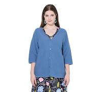 gs1 data protected company 4069787000005 Women's Strickjacke, V-Ausschnitt, 3/4-Arm, Biobaumwolle Cardigan Sweater, kornblumenblau, 56-58