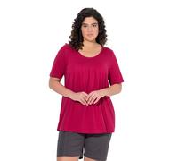 gs1 data protected company 4069787000005 Women's T, Zierfalten, A-Linie, Rundhals, Halbarm, Modal Shirt, dunkle Himbeere, 48-50