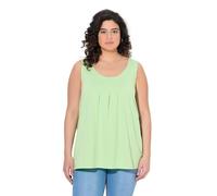 gs1 data protected company 4069787000005 Women's Top, Zierfalten, A-Linie, Rundhals, ärmellos, Modal Shirt, grün, 50-52