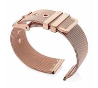 GSCLZ 0,4 mm Mesh Milanese Uhrenarmband 18 20 22 Edelstahlarmband Dornschließe Metallarmband(Rose Gold,18mm)