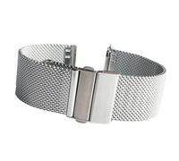 GSCLZ Mesh-Milanese-Loop-Armband, Edelstahl, Metall, Schnellverschluss, Doppeldruck-Schmetterlingsschnalle, Uhrenarmband, 18 mm, 20, 22(Silver,18mm)