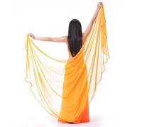 GSCLZ Schals Bauchtanz-Schleier mit Schmetterlings- und Mottenflügeln, einfarbig, Chiffon-Kopftuch, Schal, 250 x 120 cm. Bauchtanz Schleier Halbrund(Orange)
