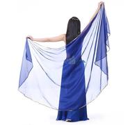 GSCLZ Schals Bauchtanz-Schleier mit Schmetterlings- und Mottenflügeln, einfarbig, Chiffon-Kopftuch, Schal, 250 x 120 cm. Bauchtanz Schleier Halbrund(Royal Blue)