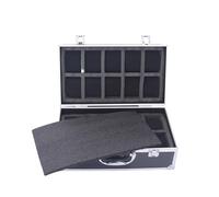 GSCLZ Schwarz gestreiftes Uhrengehäuse mit 20 Fächern, Aluminiumkoffer, Schmuck-Sammelbox, tragbare Uhrenbox großer Kapazität