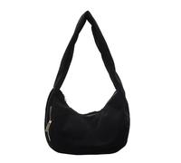 GSenhui Crossbody Bag Damen Cordstoff UmhäNgetasche Mittelgroß Moon Bag Design Handtasche TäGliche Anwendung Schwarz