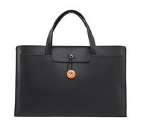 GSenhui Damen PU-Leder Laptop-Bürotasche, Schlanke Business-Tragetasche mit Holzknopf, Elegant & Funktional für Büro und Meetings