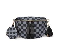 GSenhui Groß Bauchtasche Damen Karierte Crossbody Bag Checkered Umhängetasche Gürteltasche mit Kleine Geldbörse Crossbag Reisen Frau