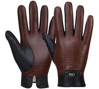 GSG SINCE 1998 Herren für Lederhandschuhe aus chromfrei gegerbtem Lammfell - Touchscreen-Handschuhe mit Kaschmir-Wollfutter, warme Handschuhe Herren für Winter Braun M