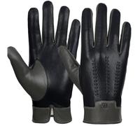 GSG SINCE 1998 Herren Lederhandschuhe aus chromfrei gegerbtem Lammfell, Touchscreen-fähige Thermo-Handschuhe mit Kaschmir-Wollfutter, Fahrhandschuhe für Auto Seladongrün XL