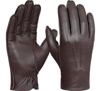 GSG SINCE 1998 Herren Lederhandschuhe aus chromfrei gegerbtem Lammleder mit Touchscreen, Gefüttert mit Wollmix, Winterhandschuhe für Auto & Alltag Braun XL