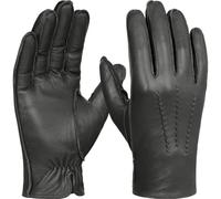 GSG SINCE 1998 Herren Lederhandschuhe aus chromfrei gegerbtem Lammleder mit Touchscreen, Gefüttert mit Wollmix, Winterhandschuhe für Auto & Alltag Seladongrün S