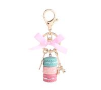 Gsycle Macaron-Schlüsselanhänger - Bunter, niedlicher Schlüsselring aus Metalllegierung mit Macaron- und Eiffelturm-Motiv; Taschenanhänger, Auto-Charm und Deko-Accessoire für Handtasche, (Grün)