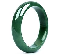 GSZCCZS Burmesisches Jade-Armband für Damen, natürlicher echter dunkelgrüner Jadeit-Armreif, Schmuck mit Zertifikat (Größe: 64 mm)