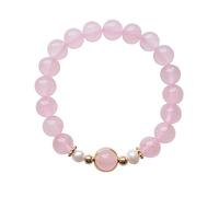 GSZCCZS Feng Shui Heilkristall-Armband für Frauen, natürlicher 7A-Rosenquarz, Transitperle, Perlenarmband, Urlaubsschmuck, modisches Amulett, zieht Pfirsichblüten-Glück an