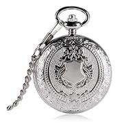 GSZCCZS Luxus Mode Silber Schild Design Taschenuhr Männer Frauen Uhr Mechanische Handwindungskette