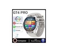 (GT4 PRO MaxSilver) Kompatibel mit Huawei GT-Serie Smartwatch für Erwachsene, GPS-Tracking, NFC, HD-Display,