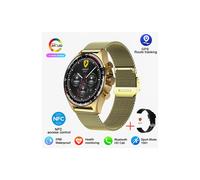 (GT4 PROMesh Gold) Kompatible Huawei GT4 Pro GPS-Smartwatch für Erwachsene, Fitnessuhr, zeigt immer HD-Bildschirm