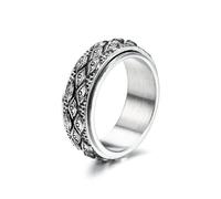 GTHIC Edelstahl Auge der Vorsehung Spinner Ring für Männer Frauen Silber Gothic Ring Alle Sehen Rotierende Band Vintage Evil Eye Fidget Ringe Für Angst Schmuck Ringe Größe 8