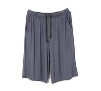 GTHTTT Herren Strick-Pyjama-Hose Pyjamahose Kurz Baumwolle Kordelzug Sporthose Freizeithose Sleep Hose Pants Jogging Hose Mit Taschen,Dark Gray,XXL