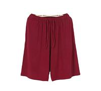 GTHTTT Herren Strick-Pyjama-Hose Pyjamahose Kurz Baumwolle Kordelzug Sporthose Freizeithose Sleep Hose Pants Jogging Hose Mit Taschen,Rot,4XL