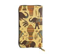 GTKSYNVE Afrika Elefant Ledergeldbörsen für Damen und Herren, RFID-blockierend, große Kapazität, Kreditkartenetui mit Reißverschluss, Damen-Handy-Clutch, Handtasche, Reise-Geldbörse, Geschenke für