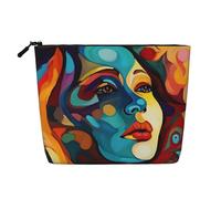 GTKSYNVE Make-up-Tasche aus künstlichem Hanf, vielseitig einsetzbar, für Reisen, tragbar, für Damen und Herren, abstrakt, bunt, Kosmetiktasche mit Reißverschluss, ästhetischer Münzbeutel