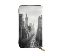 GTKSYNVE New York Ledergeldbörsen für Damen und Herren, RFID-blockierend, große Kapazität, Kreditkartenetui mit Reißverschluss, Handy-Clutch, Handtasche, Reise-Geldbörse, Geschenke für Geburtstag