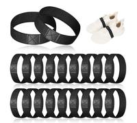 GTNCE 20 Stück Schnürsenkel Fixierband für Fußballschuhe, Elastisches Band Gegen Sich Lösende Schleifen, Schnürsenkel Halter Fußball, Verstellbare Anti-Locker Schuhbänder (Schwarz)