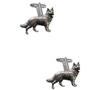 GTR-Prestige Giftware Manschettenknöpfe Herren, Motiv: Deutscher Schäferhund, Zinn, in Geschenkbox
