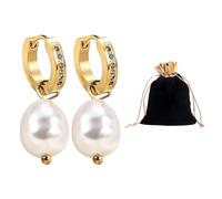 GTYHH 2 Paar Perlenohrringe Und 1 Stück Schmuckbeutel, Damenohrringe, Bekleidungszubehör