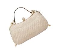 GTYLF Moderne Handtasche, Metall-Akzent, Umhängetasche, Abendtasche mit Kettenriemen, verschiedene Tragemöglichkeiten, Hochzeitsaccessoires, Luxus-Handtasche, gold