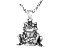 Gu Feng Accessoires Persönlichkeit Vintage Frosch Kröte Herren Halskette aus Titan Stahl mit Anhänger