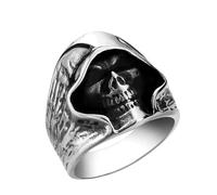 Gu Feng Alternativer Schmuck Vintage Edelstahl Sensenmann Schädel Ring Herren Titan Stahl Ring