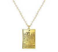 Gu Feng Amulett Major Arcana Tarot Halskette für Frauen Edelstahl Choker Kette Halskette Vintage Lucky Tarot Karten Schmuck